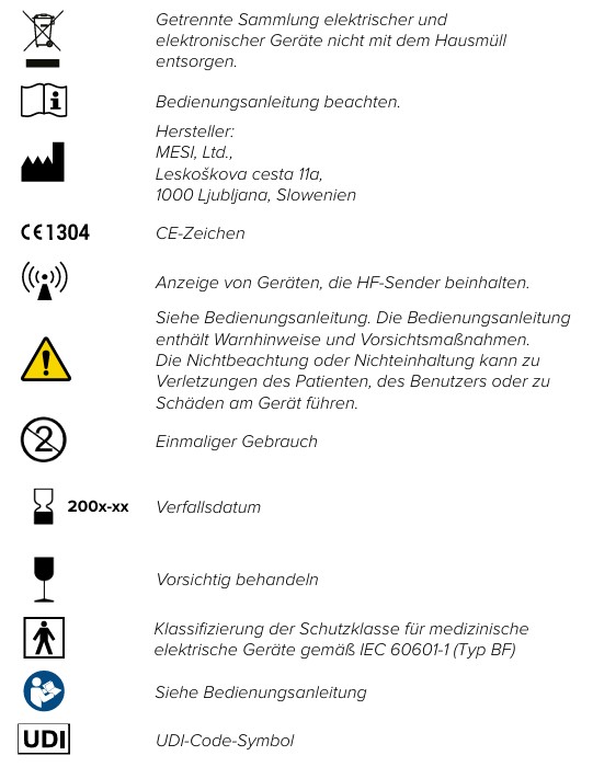 MESI mTABLET SPIRO - Wichtige kennzeichnungen