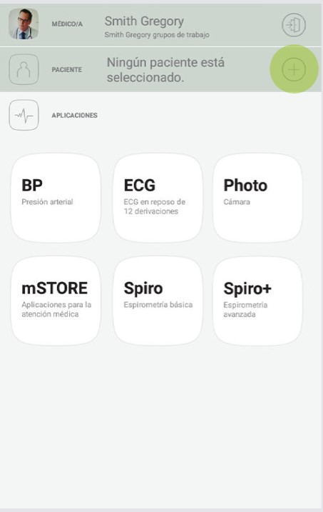 MESI mTABLET SPIRO - AÑADIR UN PACIENTE  - Paso 1
