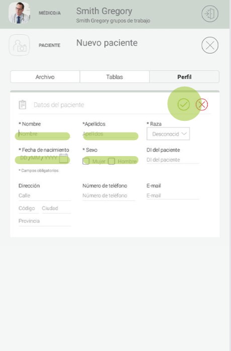 MESI mTABLET SPIRO - AÑADIR UN PACIENTE  - Paso 3