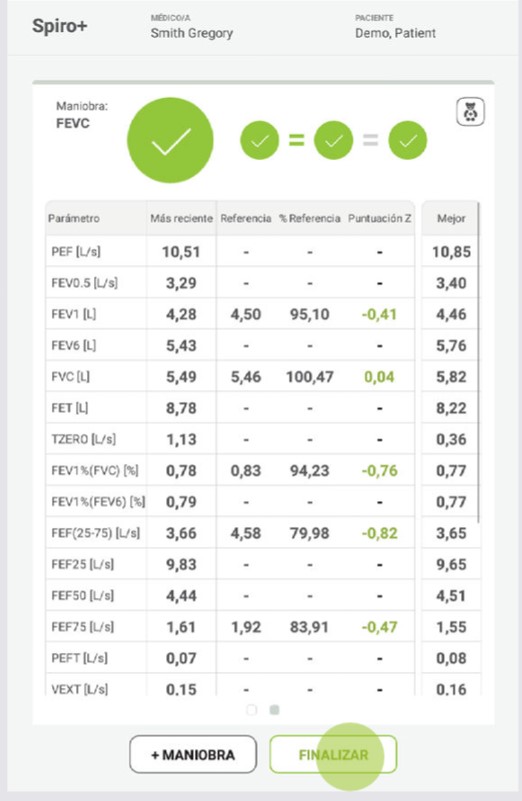 MESI mTABLET SPIRO - MANIOBRA SPIRO+ FEVC - Paso 2