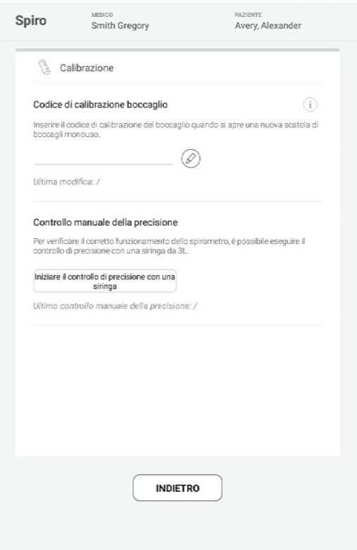 MESI mTABLET SPIRO - CALIBRAZIONE E CONTROLLO DELLA CALIBRAZIONE