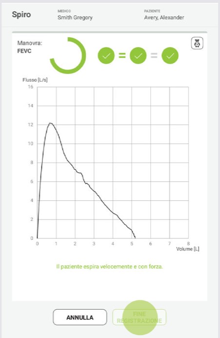 MESI mTABLET SPIRO - ESECUZIONE DELLA MISURAZIONE FEVC - Fase 5