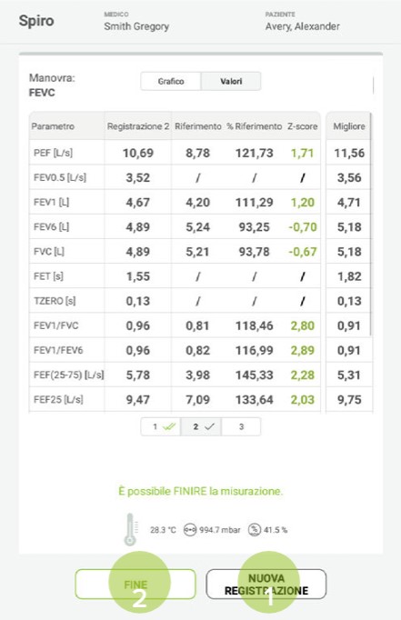 MESI mTABLET SPIRO - ESECUZIONE DELLA MISURAZIONE FEVC - Fase 7