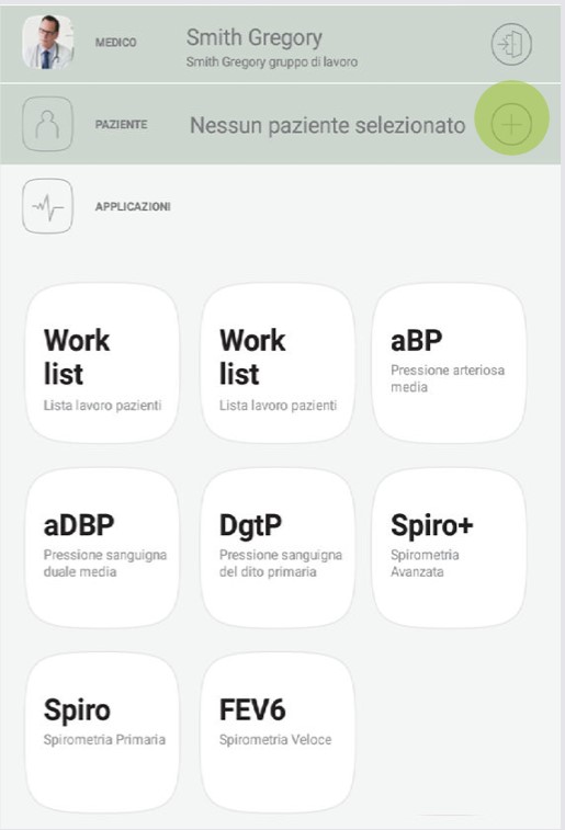 MESI mTABLET SPIRO - PREPARAZIONE PER LA MISURAZIONE DELLA SPIROMETRIA  - Fase 1