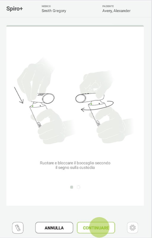 MESI mTABLET SPIRO - PREPARAZIONE PER LA MISURAZIONE DELLA SPIROMETRIA  - Fase 3