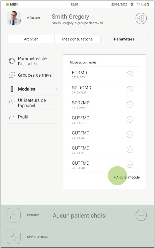 MESI mTABLET ECG - Pairing