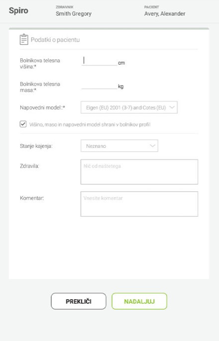 MESI mTABLET SPIRO - IZVAJANJE MERITEV FEVC - Korak 3