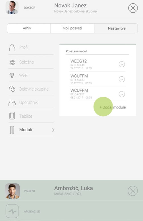 MESI mTABLET SPIRO - SEZNANITEV - Korak 1
