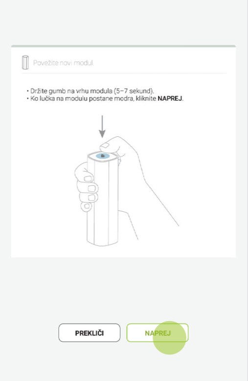 MESI mTABLET SPIRO - SEZNANITEV - Korak 2