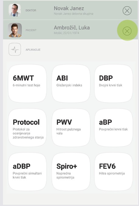MESI mTABLET SPIRO - IZBIRA BOLNIKA - Korak 1