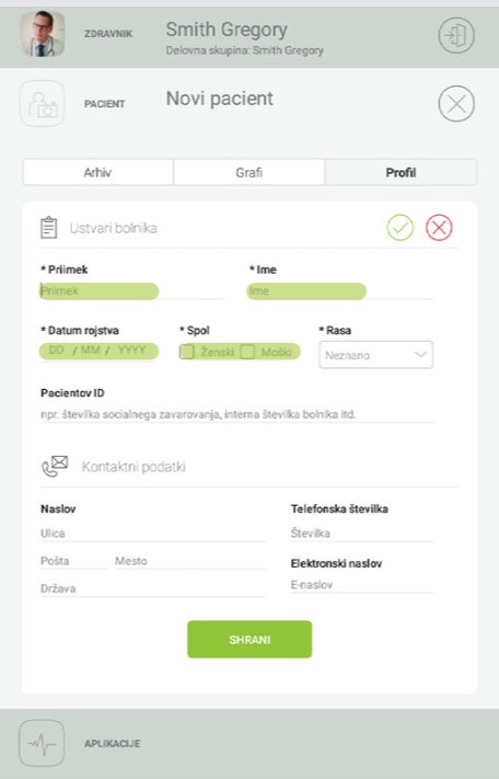 MESI mTABLET SPIRO -DODAJANJE BOLNIKA - Korak 2