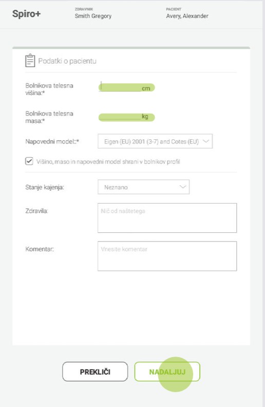 MESI mTABLET SPIRO -PRIPRAVA NA SPIROMETRIJSKO MERITEV- Korak 4