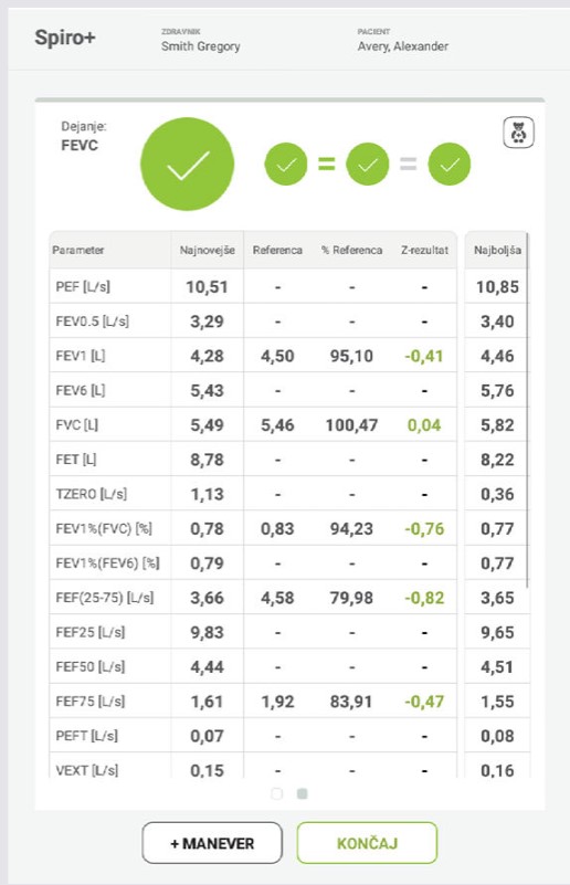 MESI mTABLET SPIRO -SPIRO+ – MANEVER FEVC- Korak 2