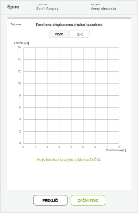MESI mTABLET SPIRO -MERITEV V NAČINU POST - Korak 3