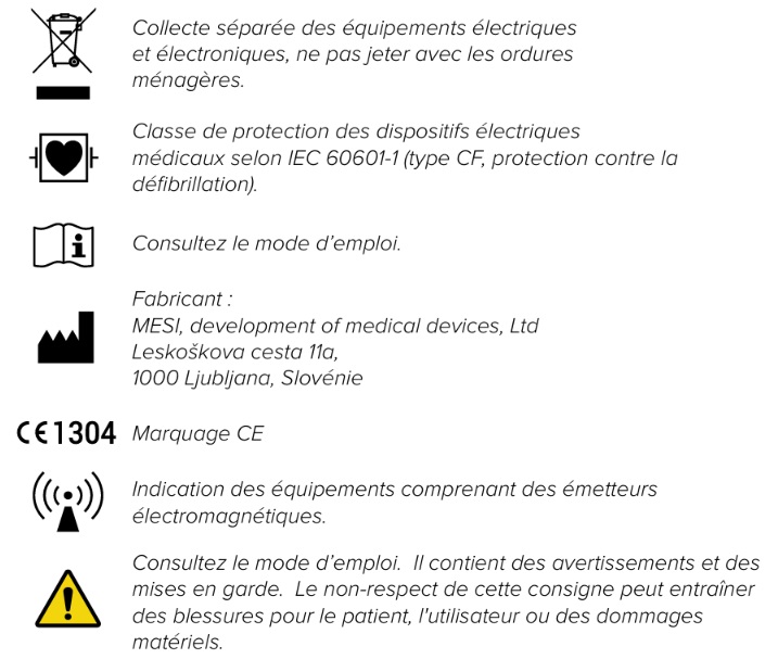 MESI mTABLET ECG-ÉTIQUETAGES IMPORTANTS