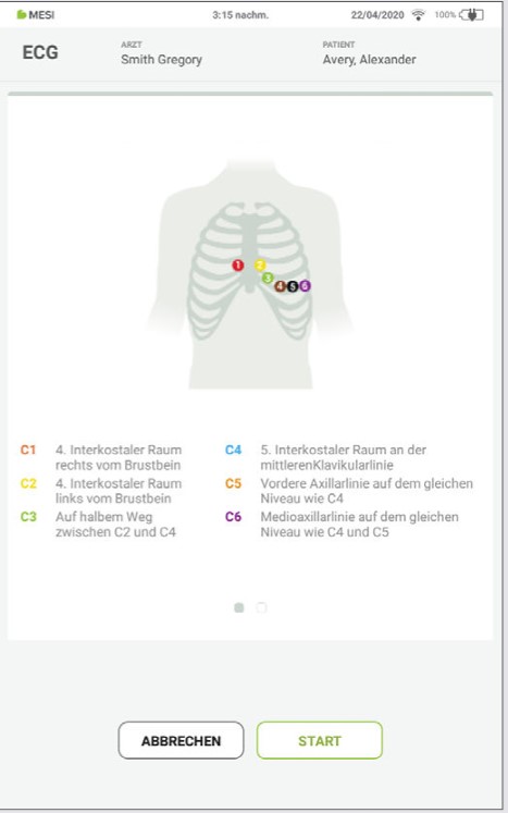 MESI mTABLET ECG-EKGAUFZEICHUNUNG- Schritt 3