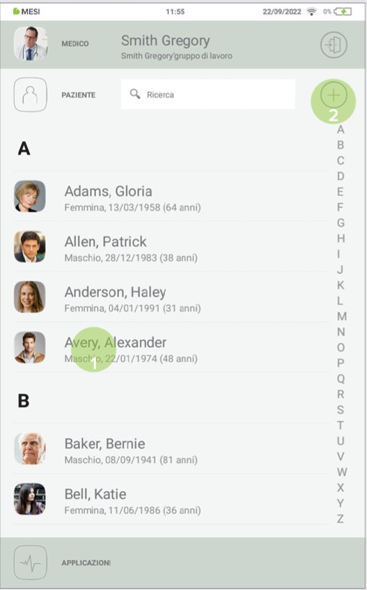 MESI mTABLET ECG-EFFETTUARE LA REGISTRAZIONE ECG - Fase 1