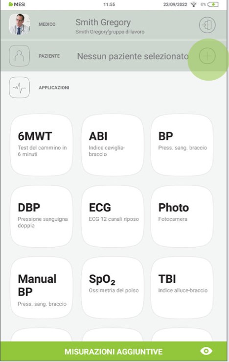 MESI mTABLET ECG-AGGIUNGERE UN PAZIENTE - Fase 1