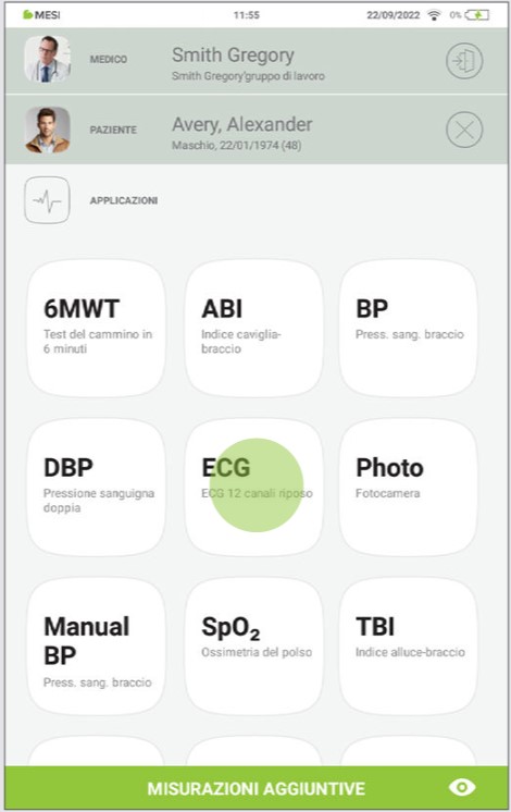 MESI mTABLET ECG-REGISTRARE L'ECG- Fase 2
