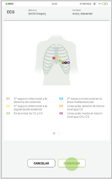 MESI mTABLET ECG - PERFORMING ECG RECORDING - Step 3