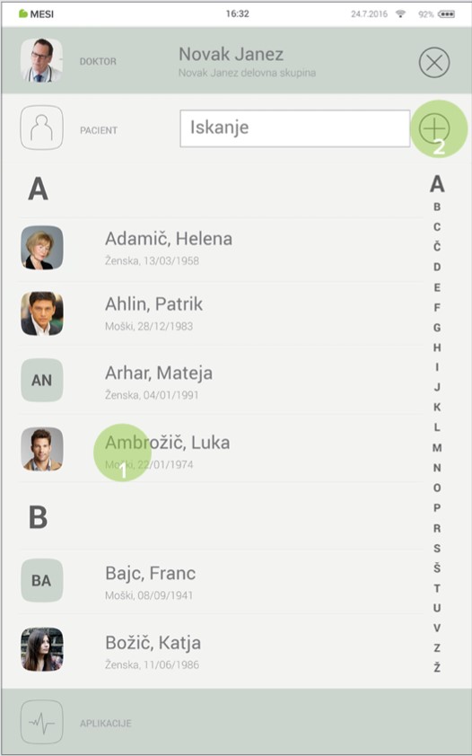 MESI mTABLET ECG-SNEMANJE EKG - 1 Korak