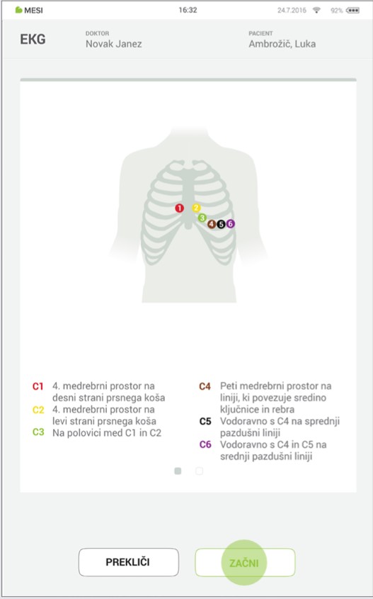 MESI mTABLET ECG-SNEMANJE EKG - 3 Korak