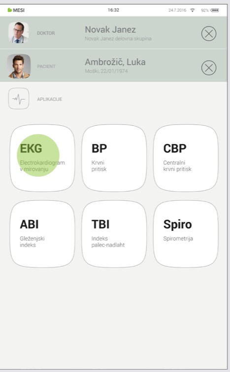 MESI mTABLET ECG-SNEMANJE EKG - Korak 2