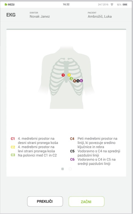 MESI mTABLET ECG-SNEMANJE EKG - Korak 3
