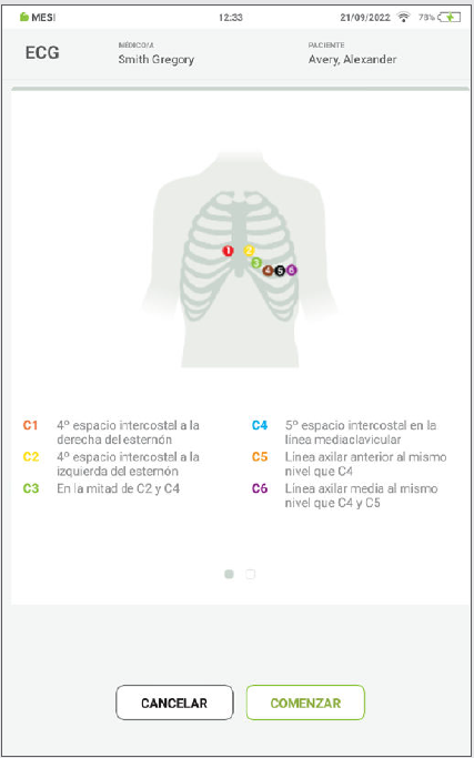 MESI mTABLET ECG - Recording the ecg - Step 3