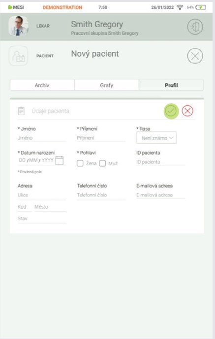 CZ - MESI mTABLET ABI -PŘIDÁNÍ PACIENTA - Step 3
