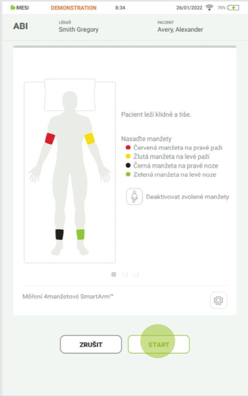 CZ - MESI mTABLET ABI -PROVEDENÍ MĚŘENÍ ABI - Step 5