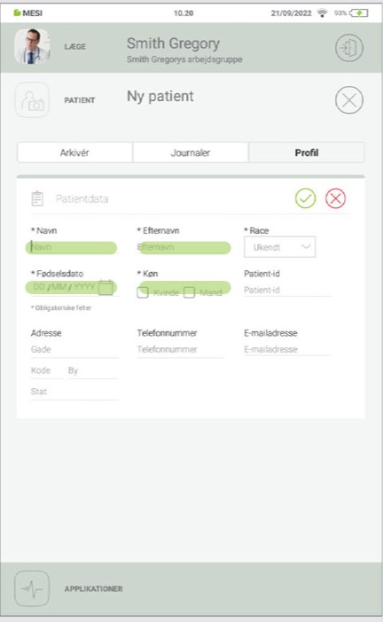 DA - MESI mTABLET ABI -TILFØJELSE AF EN PATIENT - step 2