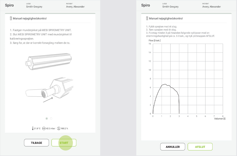MESI mTABLET SPIRO - Performing accuracy check - Step 4