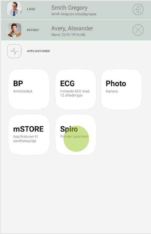 MESI mTABLET SPIRO - Performing FEVC measurement - Step 1