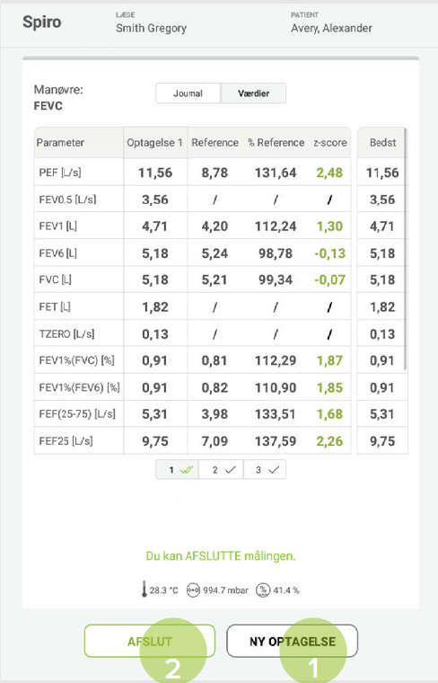 MESI mTABLET SPIRO - Performing FEVC measurement - Step 7