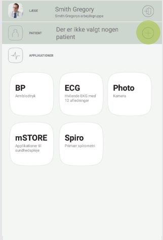 MESI mTABLET SPIRO - Selecting a patient - Step 1