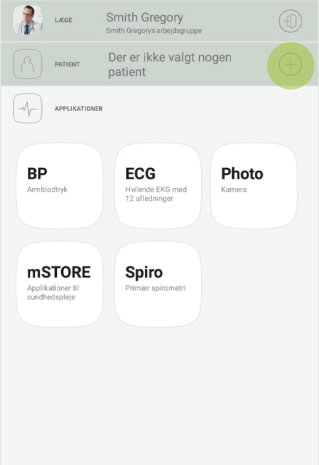 MESI mTABLET SPIRO - Selecting a patient - Step 1