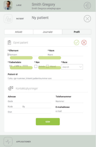 MESI mTABLET ABI - Adding a patient - Step 2