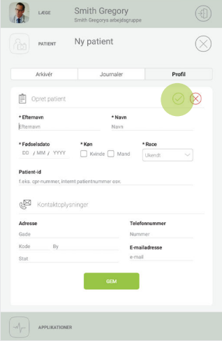MESI mTABLET SPIRO - Adding a patient - Step 3