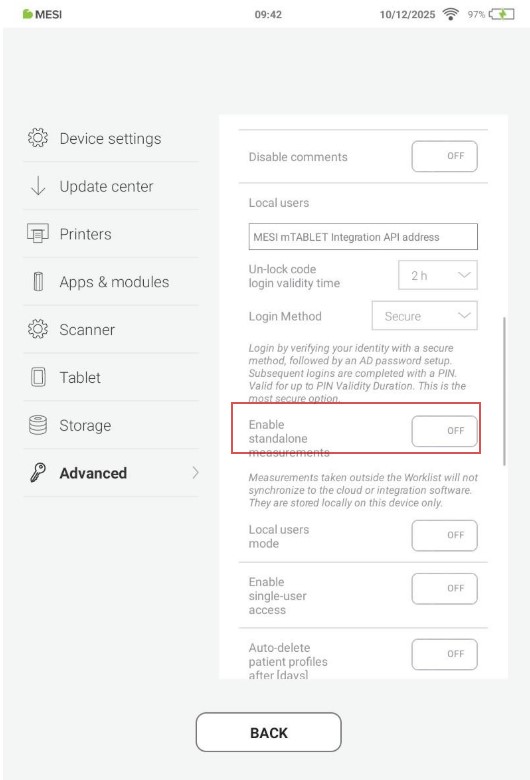 Release notes 1.39.2. Standalone measurements