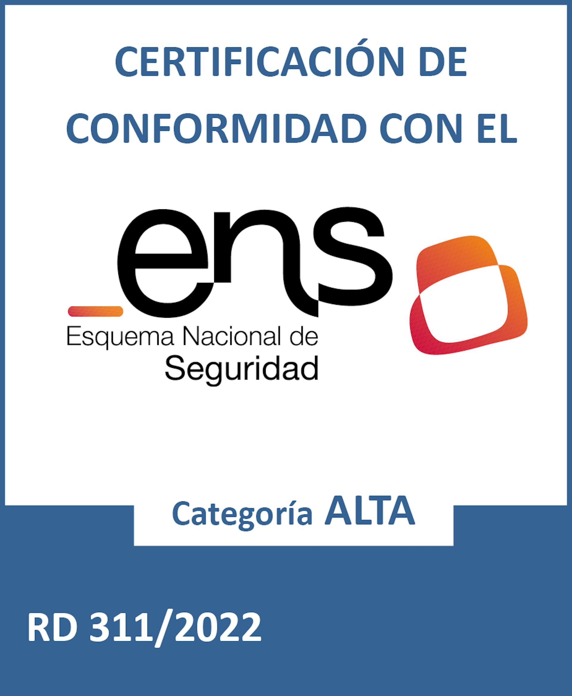 ENS-Konformitätszeichen (Esquema Nacional de Seguridad), Kategorie HOCH, RD 311/2022