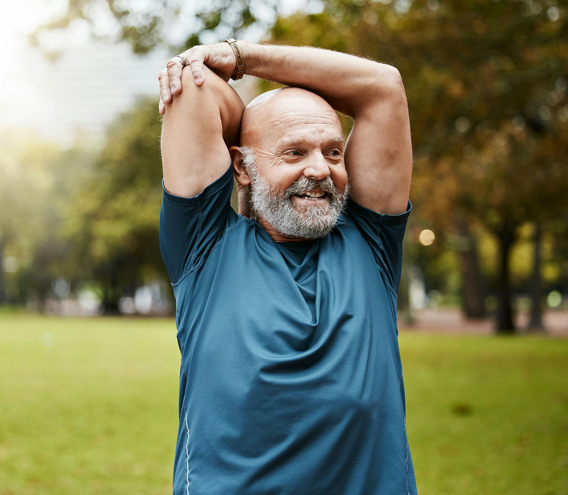 Man stretching his shoulder