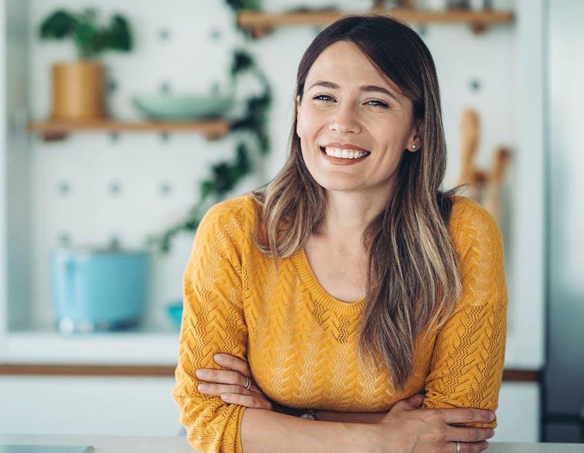Woman smiling