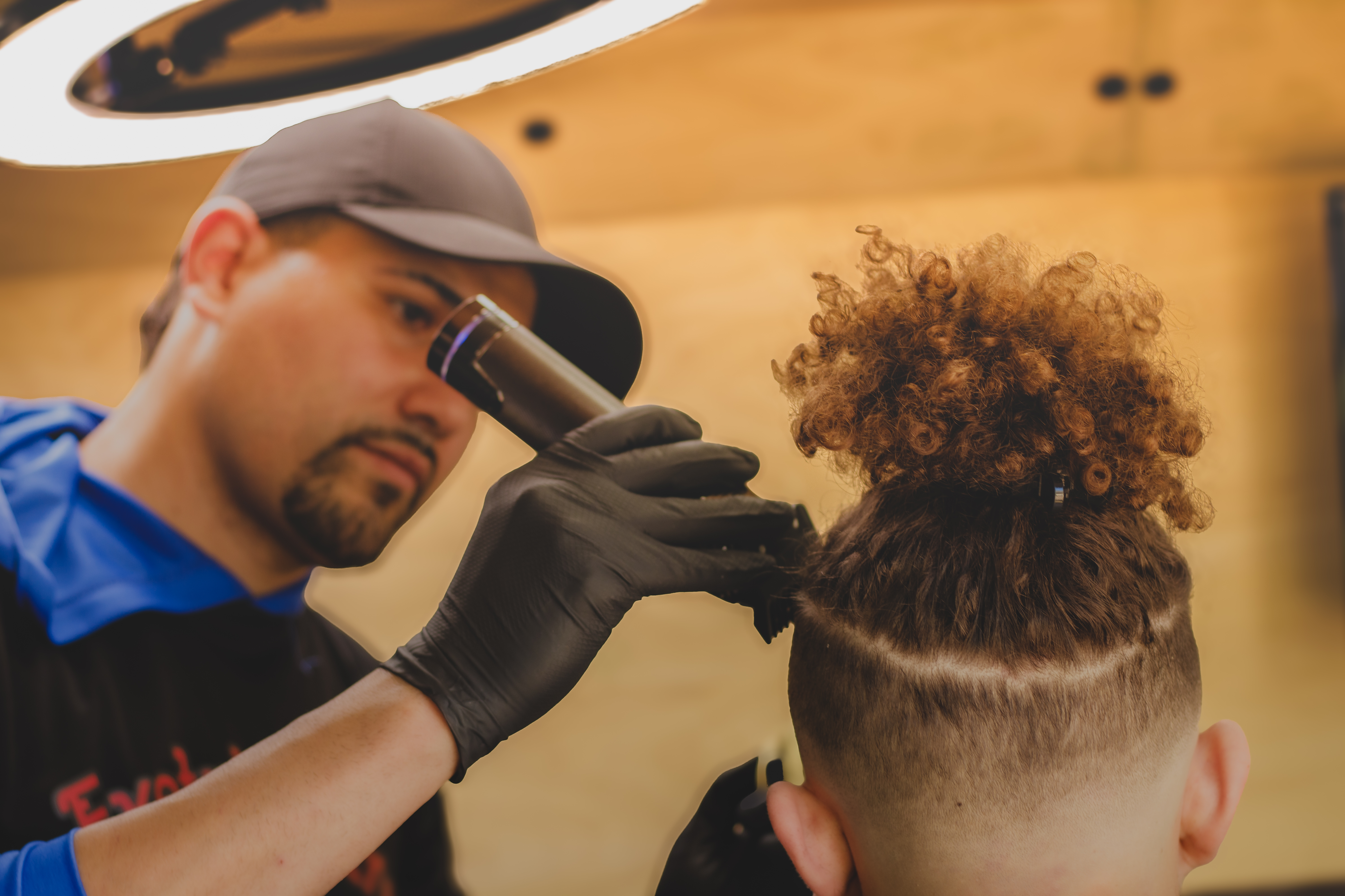 Professional working with headphones