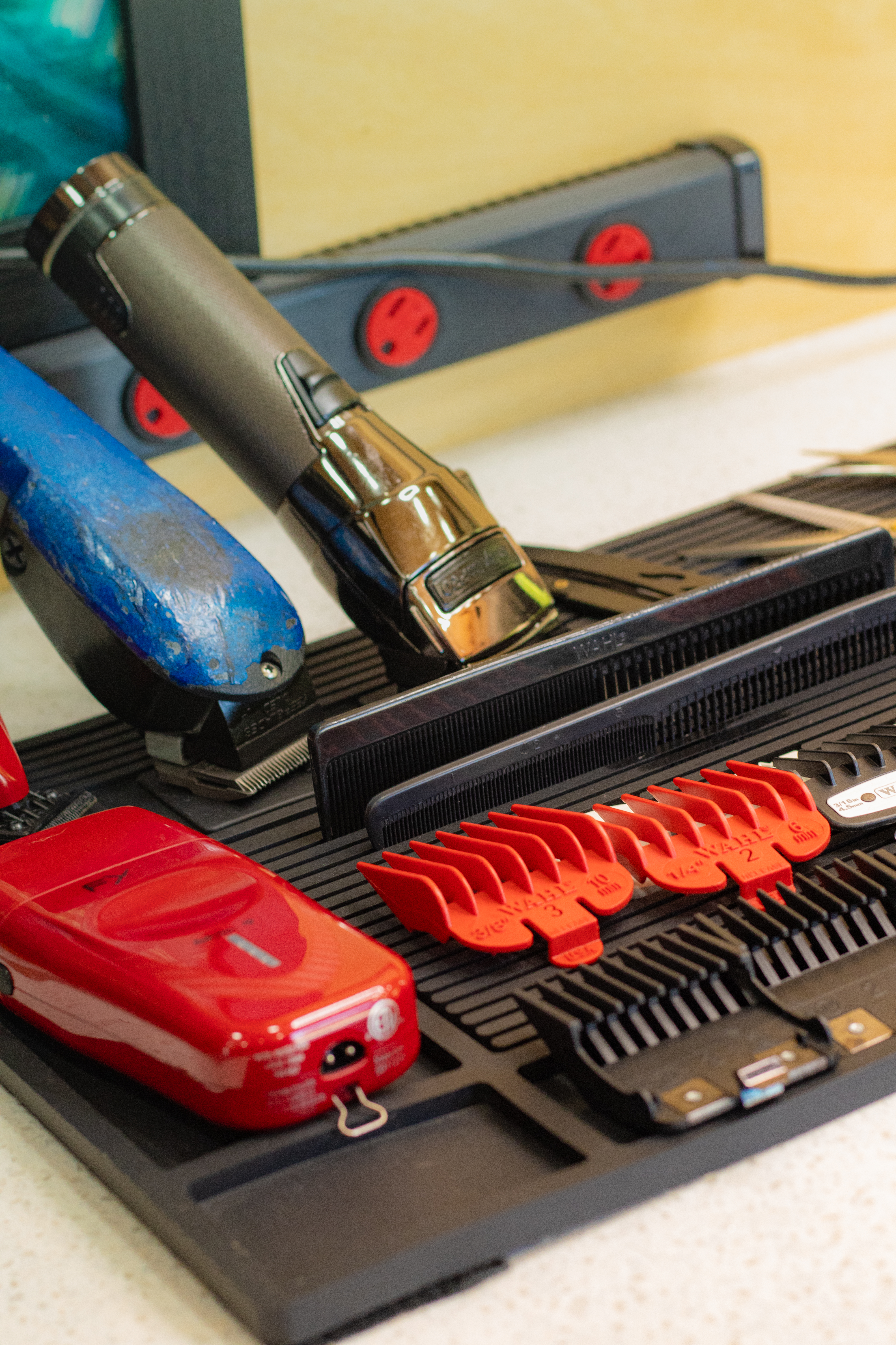 Professional barber at work