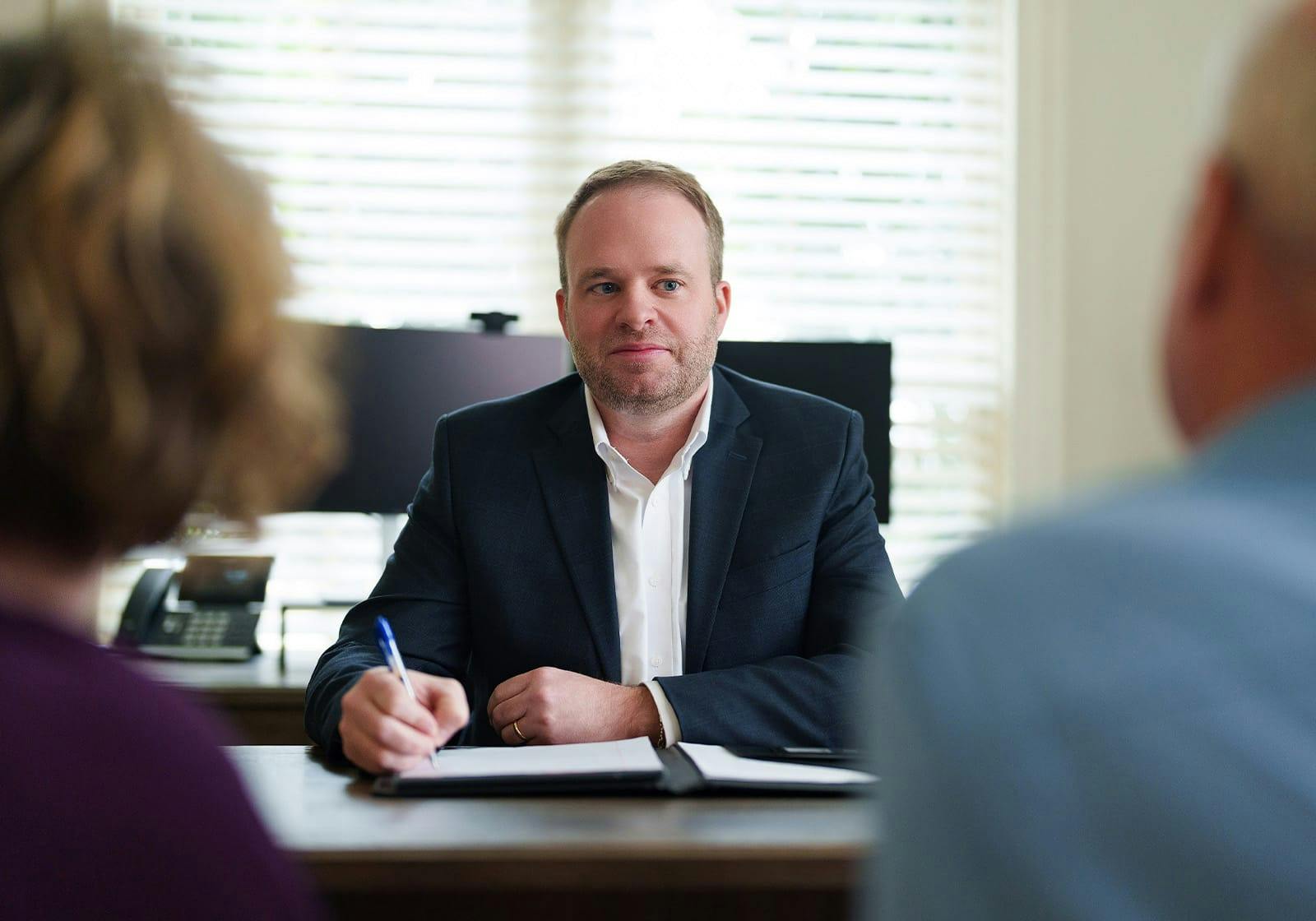 attorney looking at clients