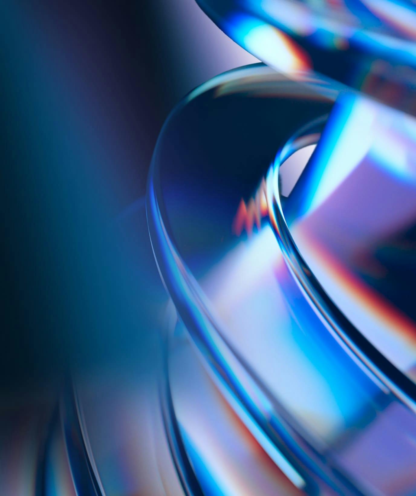 Abstract 3D metallic ribbon shapes