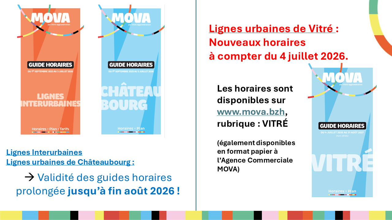 Modification des horaires au 4 juillet