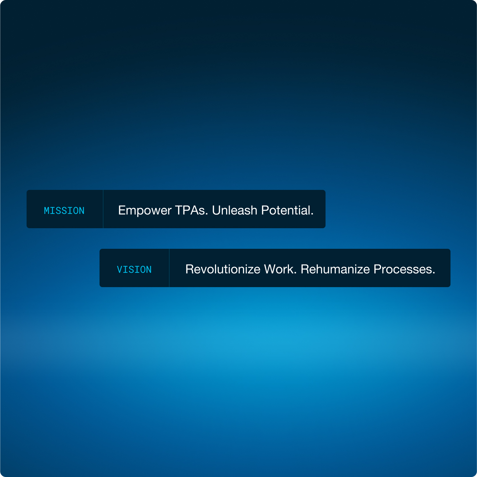 Dark gradient screen with centered text UI element.