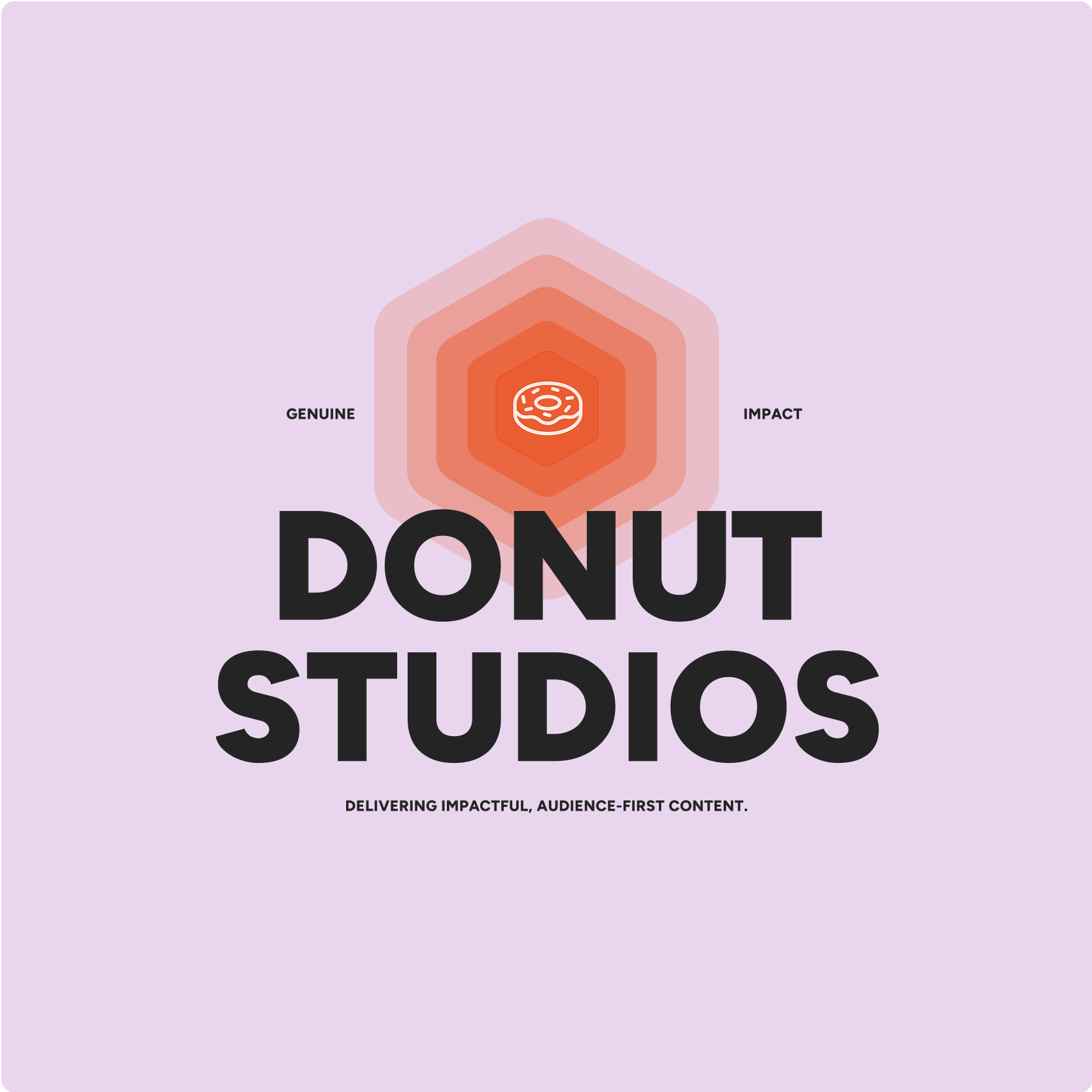 Donut Studios circular pink logo with playful typography.
